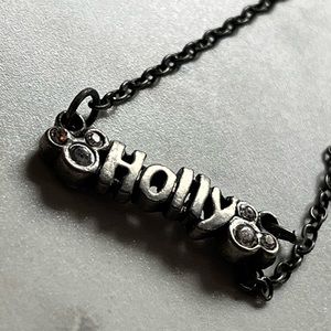 Vintage Disney park Mickey Mouse ankle Bracelet Holly Disney store name plate